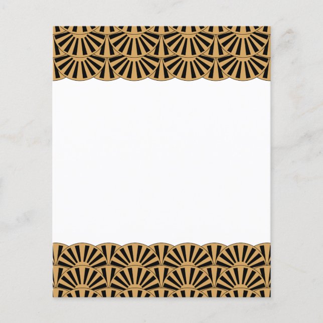 Ventilateur or et noir Art déco Motif (Devant)