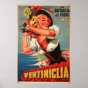 Ventimiglia, Italie Poster Vintage voyage