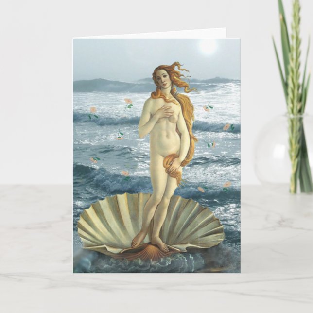 Vénus à la carte de voeux de plage (Devant)