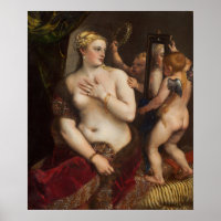 Vénus avec miroir par Titian - Poster