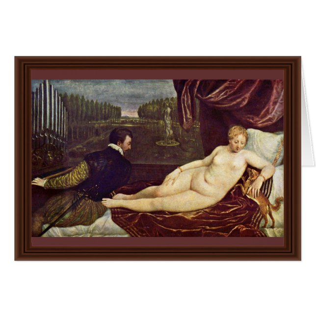 Vénus et le joueur d'organe par Tizian (Devant horizontal)