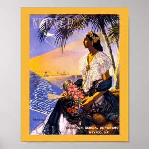 Veracruz Mexique Affiche de Voyage Vintage Restaur