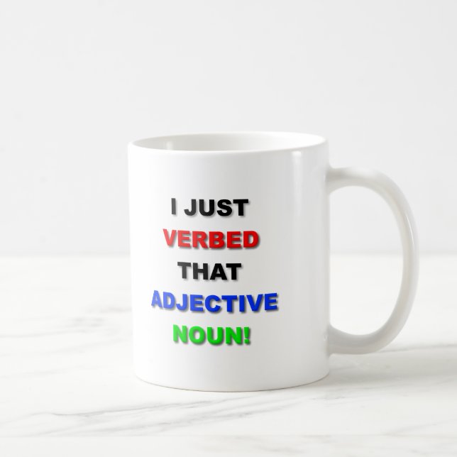 Verbe la tasse drôle de nom (Droite)