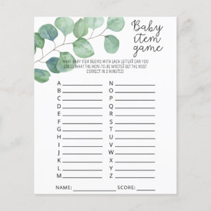 Verdure - Baby Item Jeu. Jeu baby shower