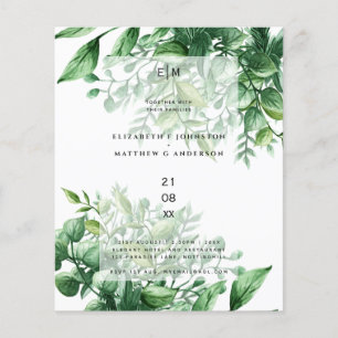 Verdure botanique Budget Faire-part de mariage ver