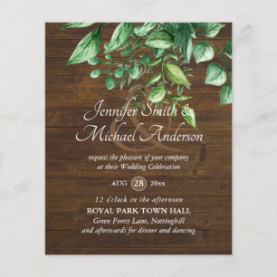 Verdure botanique Budget Faire-part de mariage ver