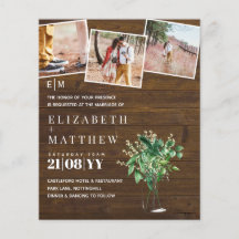 Verdure botanique Budget Faire-part de mariage ver