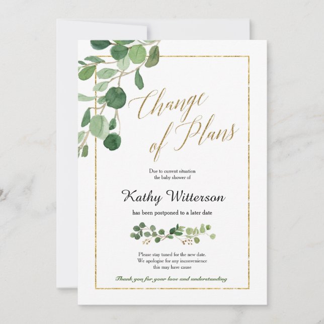 Verdure Changement de plan Faire-part (Devant)