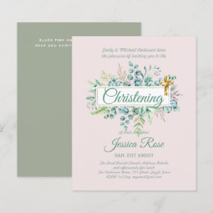 Verdure Christening Invitations Baptême Bautizo Le