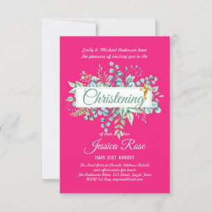Verdure Christening Invitations Baptême Bautizo Le