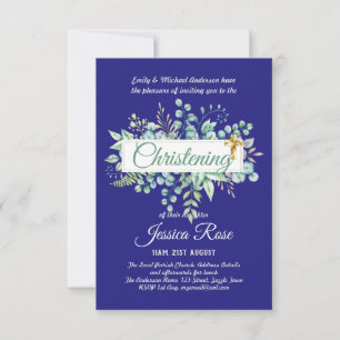 Verdure Christening Invitations Baptême Bautizo Le