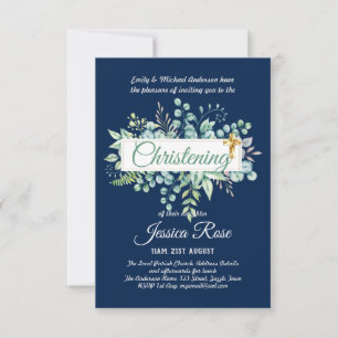 Verdure Christening Invitations Baptême Bautizo Le