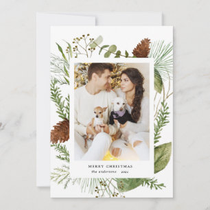 verdure d'hiver joyeux noël carte photo