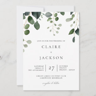 Verdure et Eucalyptus Faire-part de mariage modern