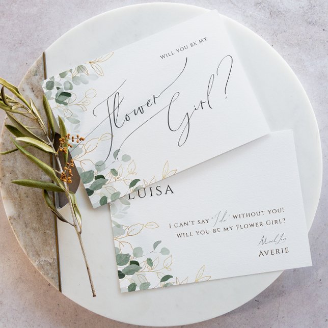 Verdure et or | Carte Flower Girl (Créateur téléchargé)