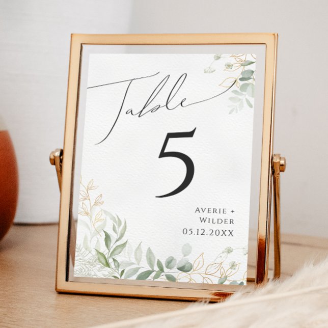 Verdure et or | Numéro de table (Créateur téléchargé)