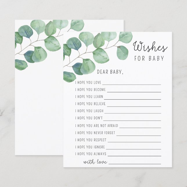 Verdure Eucalyptus - Vœux pour bébé (Devant / Derrière)