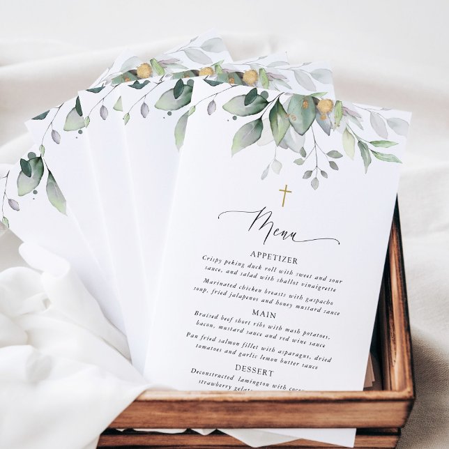 Verdure, Feuilles d'Eucalyptus, Bohème, Menu Baptê (Créateur téléchargé)