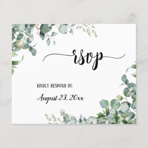 Verdure Floral Eucalyptus Mariage RSVP Répondre