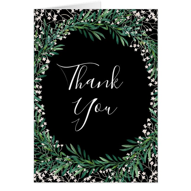 Verdure & Florets Carte de remerciements aquarelle (Devant)