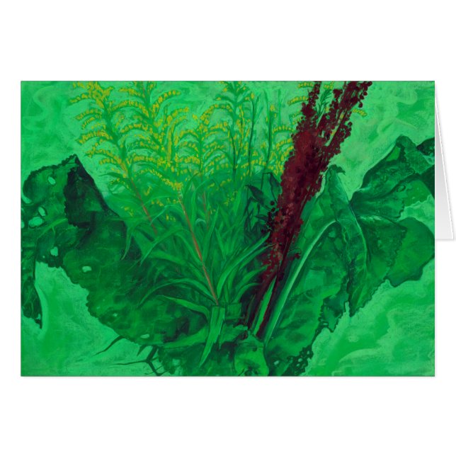Verdure, herbes d'été & fleurs sauvages, art flora (Devant horizontal)