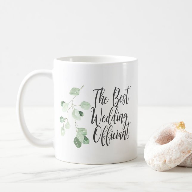 Verdure Le Meilleur Mariage Officier Café Mug (Avec donut)