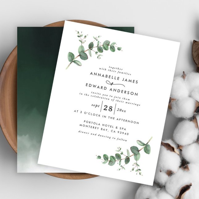 Verdure mariage Eucalyptus aquarelle botanique (Créateur téléchargé)