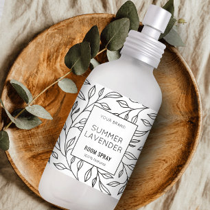 Verdure minimaliste Floral Room Spray Étiquette bo