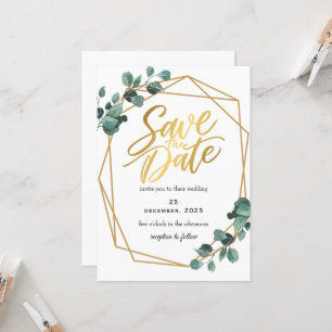 Verdure Romantique Sauvez La Date Invitation