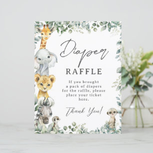 Verdure rustique Jungle Animaux Baby Diaper Raffle