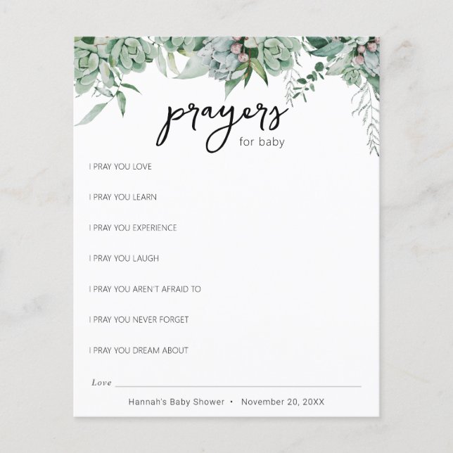 Verdure succulente et eucalyptus pour bébé (Devant)