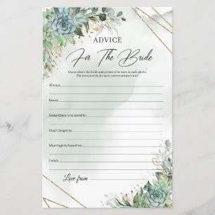 Verdure succulents or Conseils pour la mariée