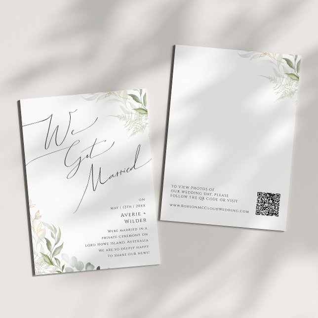 Verdure Whimsical Et Elopement Or Faire-part (Créateur téléchargé)