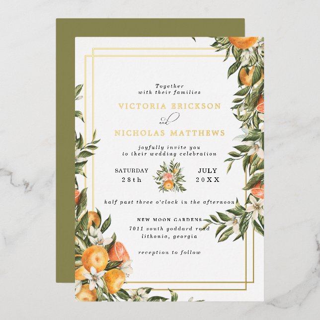 Verger de Citrus | Faire-Part de Mariage Bohème Bo (Recto/Verso)