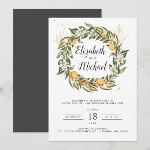 Verger de Citrus Invitation de mariage botanique