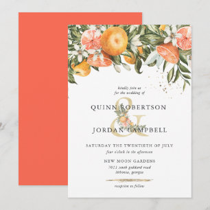 Verger de Citrus Invitation de mariage botanique