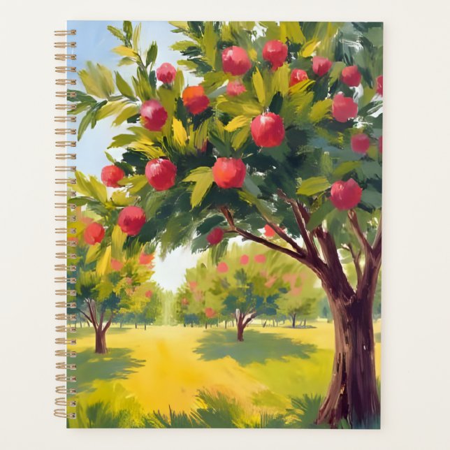 Verger de pommiers automne chute aquarelle (Devant)