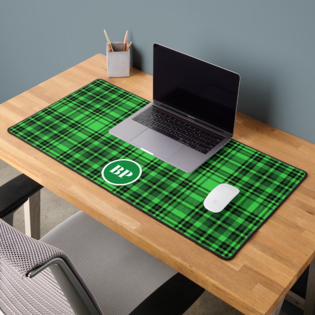 VÉRIFICATION PERSONNALISÉE PLAID ÉLÉGANT VERT NOIR (Bureau 2)