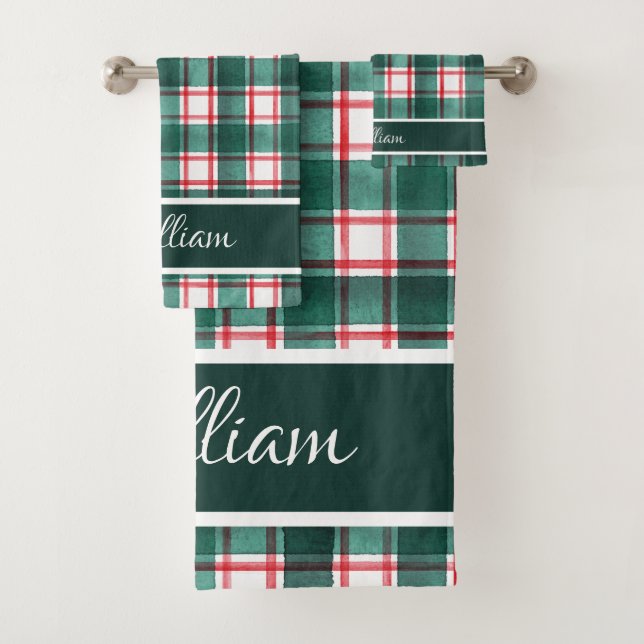 Vérifications Red Green Buffalo Aquarelle Moderne (En situation)