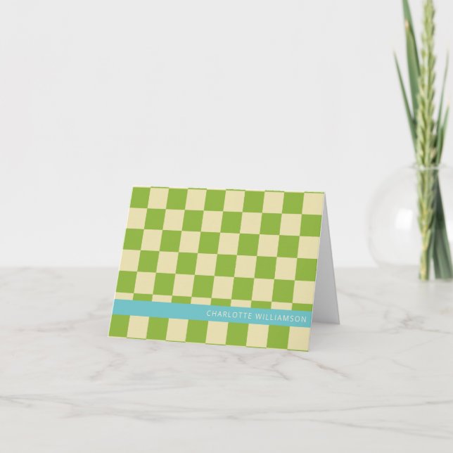 Vérifié esthétique rétro damier vert personnalisé (Devant)