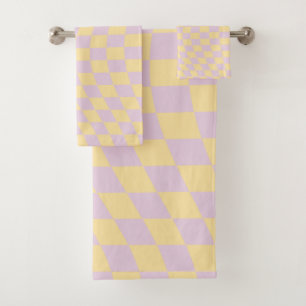 Vérifier Lilac Jaune Checkerboard À damiers Motif