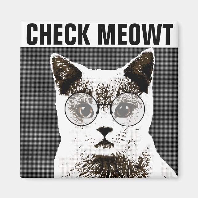 Vérifier Meowt, Drôle MAGNETS DE FRIGO DE Chat (Devant)