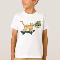 Vérifier Meowt Punny Skateboard Tabby T-Shirt Chat