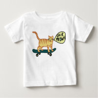 Vérifier Meowt Punny Skateboard Tabby T-Shirt Chat