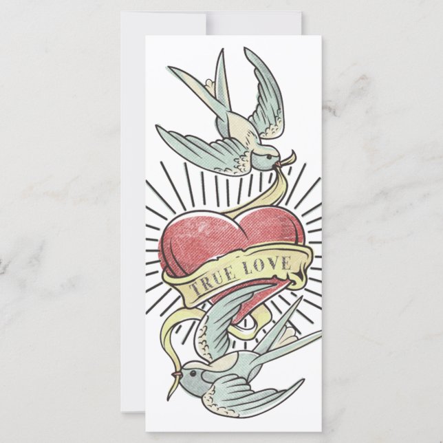 Véritable Amour | Oiseaux de tatouage Vintages ave (Devant)