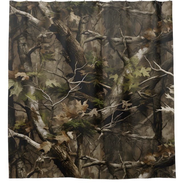 Véritable Arbre Camouflage rideau de douche (Devant)