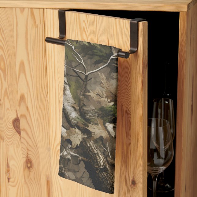 Véritable arbre Camouflage Serviette de cuisine (Pliage en tiers)