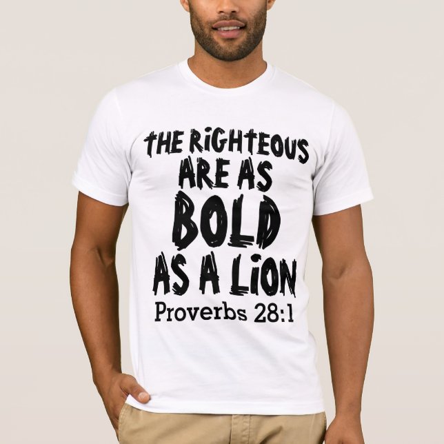 Véritable audace comme un lion, Proverbes T-shirts (Devant)