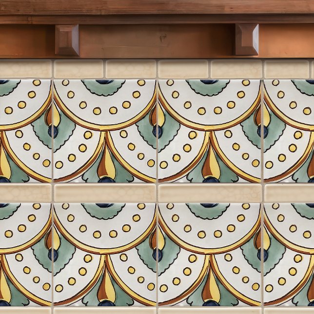 Véritable carreau de cheminée en majolique florale (Créateur téléchargé)