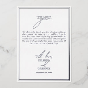 Véritable Carte de remerciements Mariage blanc à h